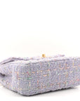 Tweed Quilted Pearl Twist Mini Rectangular Flap Purple