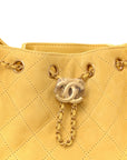 Suede Quilted Mini CHNL 25 Handbag Yellow