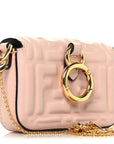 Nappa Matisse FF Embossed Nano Maxi Buckle Baguette Charm Rosa Quarzo