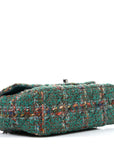 Tweed Quilted Mini Rectangular Flap Green