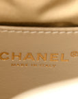 Metallic Caviar Quilted Small CHNL 25 Handbag Gold