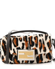 Calf Hair Leopard Print Phone Baguette Moro