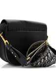 Grained Calfskin Large Bobby Flap Black