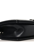 Lambskin Braided Woven Medium Boy Flap Black