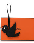 Epsom Chevre Mysore Swift Alligator Lizard Birdy Bag Charm Black
