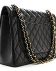 Caviar Quilted Maxi Double Flap Black