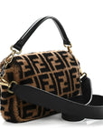 Shearling Vitello Dolce Macro FF 1974 Baguette Tobacco Black