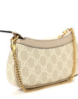 GG Supreme Monogram Textured Dollar Calfskin Web Mini Ophidia GG Handbag Beige Mystic White Oatmeal