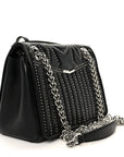 Nappa Star Quilted Studded Small Helia Shoulder Bag Black