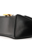 Shiny Box Calfskin Hourglass Top Handle Bag XS Black