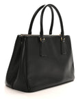 Saffiano Lux Small Galleria Double Zip Tote Black