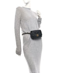 Goatskin Quilted CHNL 19 Waist Bag Black