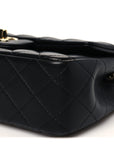 Lambskin Quilted Mini Rectangular Flap Black