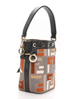 Kuban Canvas Vitello King F is FNDI FF Embroidered Mini Mon Tresor Bucket Bag Tartufo Ebano Multicolor
