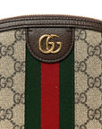 GG Supreme Monogram Textured Dollar Calfskin Web Small Ophidia Dome Shoulder Bag Beige Ebony New Acero