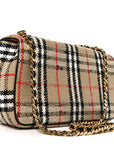 BBERRY Calfskin Boucle Check Medium Lola Chain Bag Archive Beige