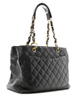 Caviar Quilted Grand Shopping Tote GST Black