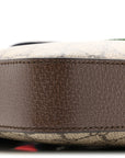 GG Supreme Monogram Textured Dollar Calfskin Web Ophidia Wristlet Shoulder Bag Beige Ebony New Acero