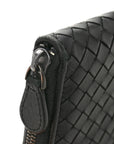 Nappa Intrecciato Zip Around Wallet Black