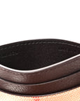 Grained Calfskin Jacquard Woven Vintage Check Highlands Card Case Sand