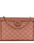 Monogram Textured Dollar Calfskin Small Ophidia Chain Shoulder Bag Cloche Rose Pink