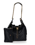 Caviar Quilted Medium CHNL 25 Handbag Dark Navy
