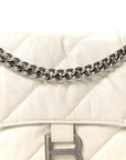 Crushed Calfskin Quilted Small Crush Chain Bag Optic White