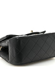 Lambskin Quilted Mini Square Flap Black