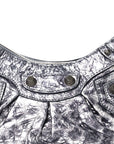 Metallic Agneau Arena Leopard Le Cagole Shoulder Bag XS Dark Grey