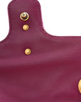 Velvet Matelasse Embroidered Mini GG Marmont Shoulder Bag Bordeaux