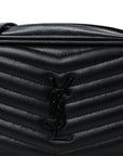 Calfskin Matelasse Monochrome Monogram Mini Lou Camera Bag Black