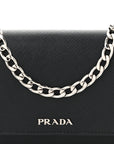 Saffiano Bi-Color Wallet On Chain Black Fuoco