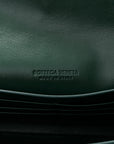 Nappa Intrecciato Long Andiamo Top Handle Clutch Emerald Green