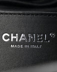 Shiny Crumpled Calfskin Quilted Small CHNL 25 Handbag Black