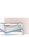 Metallic Mirror Fabric Emmie Clutch Bag Silver