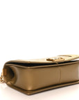 Metallic Patent Calfskin Quilted Medium Boy Flap Gold