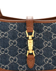 New Denim GG Monogram Calfskin Mini Jackie 1961 Hobo Blue Tea Cuir