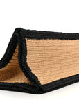Raffia Calfskin Rive Gauche Tote Naturale Black