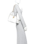 Braided Raffia Calfskin Quilted Small CHNL 25 Handbag White Black