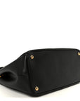 Saffiano Lux Large Galleria Double Zip Tote Black