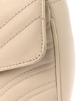 Calfskin Matelasse Small GG Marmont Shoulder Bag White