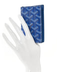 Goyardine Saint Marc Folding Card Case Sky Blue