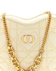 Calfskin Cannage D1ORamour Caro Heart Pouch With Chain White