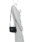 Calfskin Y Quilted Monogram Toy Loulou Crossbody Bag Black