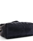 Suede Calfskin Y Quilted Monogram Small Loulou Chain Satchel Deep Marine