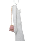 DOLCE GABBANA Smooth Calfskin Small DG Amore Envelope Bag Pink