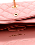 Caviar Quilted Medium Double Flap Pink