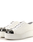 Naplak Crystal Low Top Platform Sneakers 40 White