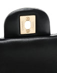 Lambskin Quilted Mini Rectangular Flap Black