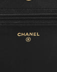 Lambskin Chevron Boy Wallet On Chain WOC Black